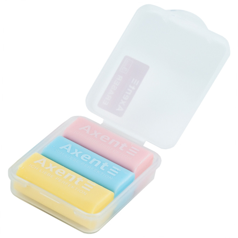 Набір гумок 3шт. Axent 1198-А у пластиковому боксі, фото 1