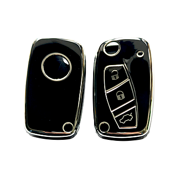Чохол TPU чорний для ключа Fiat 500, Panda, Stilo, Ducato, Punto, Doblo, Bravo