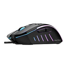 Ігрова комп'ютерна оптична провідна миша Mееtion GM015 800 - 6400 DPI 8 кнопок RGB підсвічування Чорна, фото 4