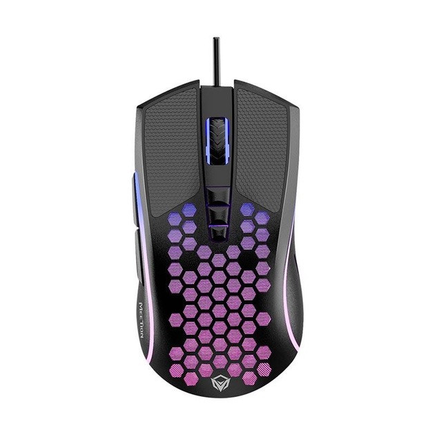Ігрова комп'ютерна оптична провідна миша Mееtion GM015 800 - 6400 DPI 8 кнопок RGB підсвічування Чорна