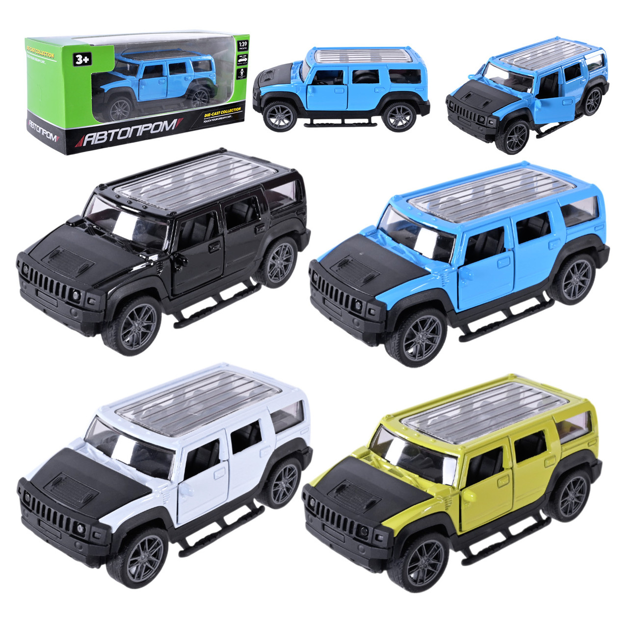 Машина мет. АВТОПРОМ 1:43,4 кольори, відкр.двері, кор.14*6*6см /96-2/
