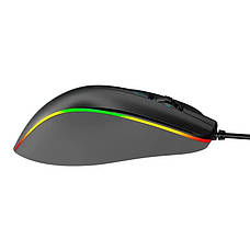 Ігрова комп'ютерна оптична провідна миша Mееtion GM23_2023 12800 DPI 7 кнопок RGB підсвічування Чорна, фото 3