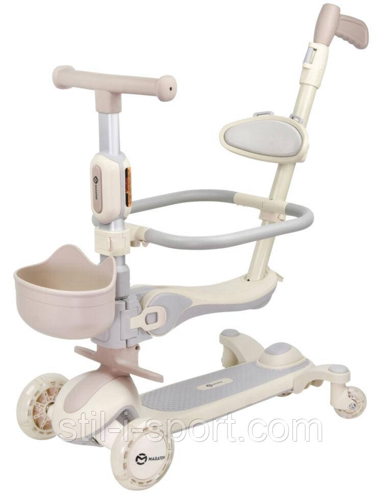 Дитячий самокат Maraton 3in1 I Candy   Пудра, фото 1