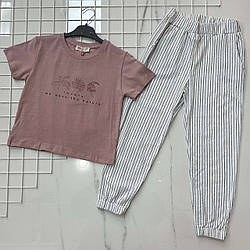 Підлітковий костюм із футболкою для дівчинки Розміри: 9,10,11,12 років (38099-4)