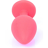 Силіконова Червона анальна пробка 9 х 4 см, Втулка для анальної стимуляції, Плаг із кристалом, Інтимні іграшки, фото 7