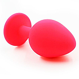 Силіконова Червона анальна пробка 9 х 4 см, Втулка для анальної стимуляції, Плаг із кристалом, Інтимні іграшки, фото 8