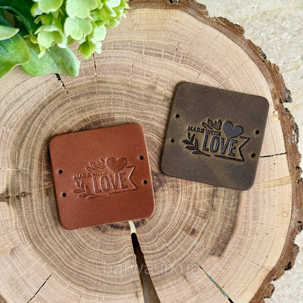 ШКІРЯНА БІРКА  4 х 4 см MADE WITH LOVE