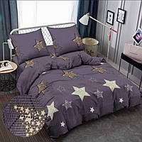 Двоспальна постільна білизна 180х220 Зірки (683503-2) Жатка бавовна + віскоза