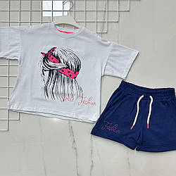 Костюм із шортами для дівчинки підлітка Розміри: 9,10,11,12 років (38101-3)