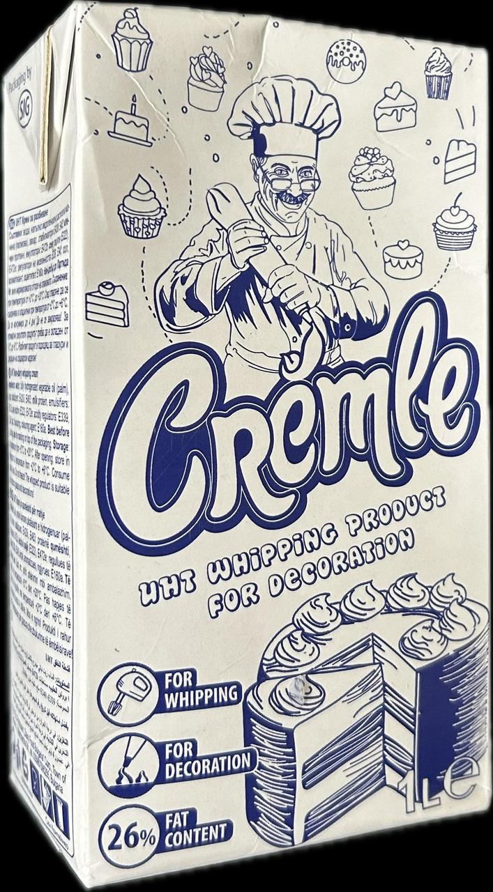 Рослинні вершки 26% Cremle з цукром 1 л