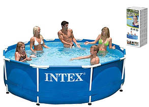 Каркасний басейн Intex 28200 для дорослих і дітей від 6 років для вулиці саду дачі та будинку 305 х 76 см круглий
