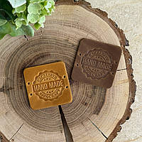 КОЖАНАЯ БИРКА 4 х 4 см  HAND MADE 100% craft