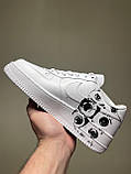 Білі жіночі шкіряні кросівкиNike Air Force 1 Low x Supreme x Comme Des Garçons Демісезонні кросівки Найк Аір Форс, фото 5