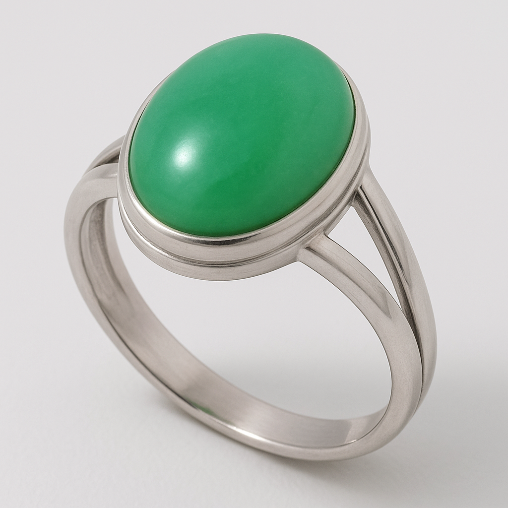 Хризопраз срібна каблучка, 2582КХ