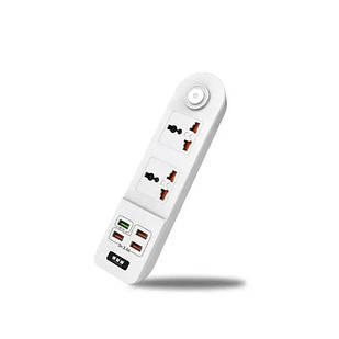 Мережевий подовжувач 2 роз’єми / 4 USB / 3.4A Anti-Static BKL-02 Power Socket Білий
