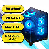 Ігровой комп'ютер AMD Ryzen 5 8400F  (6 x 4.7 GHz) + 32Gb DDR5 + SSD 1000 Gb + RTX 5060 8Gb