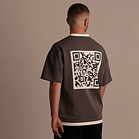 Футболка Dido сіра чоловіча  з QR-кодом та керуванням через Telegram-бот оверсайз