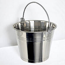 Відро 6 л. з нержавіючої сталі без кришки, діаметр 25 см, висота 19 см