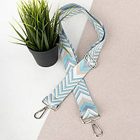 Ремінець для сумки текстильний 38 мм 0020 silver блакитно-бежевий
