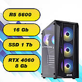 Ігровий комп'ютер AMD Ryzen 5 5600 (6 x 4.4 GHz) + 16Gb DDR4 + SSD 1 Tb + RTX 4060 8Gb