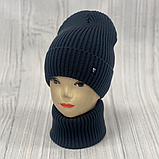 М 89036. Комплект для хлопчика, підлітковий: шапка з флісом і  хомут, розмір вільний, різні кольори 3-12 років, фото 2