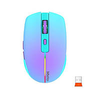 Бездротова ігрова комп'ютерна миша Mееtion BTM002 RGB 1000-1200-1600 dpi 6 кнопок USB 2.4G Фіолетовий