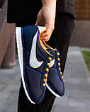 Сині чоловічі кросівки Nike Cortez Blue Orange Демісезонні кеди Найк Кортез, фото 2