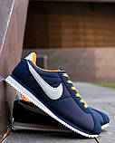 Сині чоловічі кросівки Nike Cortez Blue Orange Демісезонні кеди Найк Кортез, фото 3