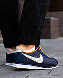 Сині чоловічі кросівки Nike Cortez Blue Orange Демісезонні кеди Найк Кортез, фото 4