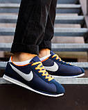 Сині чоловічі кросівки Nike Cortez Blue Orange Демісезонні кеди Найк Кортез, фото 5