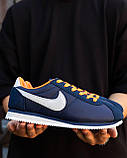 Сині чоловічі кросівки Nike Cortez Blue Orange Демісезонні кеди Найк Кортез, фото 7
