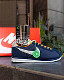Сині чоловічі кросівки Nike Cortez Blue Orange Демісезонні кеди Найк Кортез, фото 9