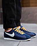 Сині чоловічі кросівки Nike Cortez Blue Orange Демісезонні кеди Найк Кортез, фото 6