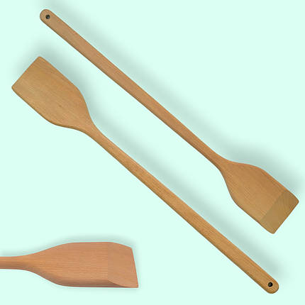 Лопатка дерев'яна з просоченням, L 65 см (ширина 9 см, товщина 1,6 см), з бука, фото 1