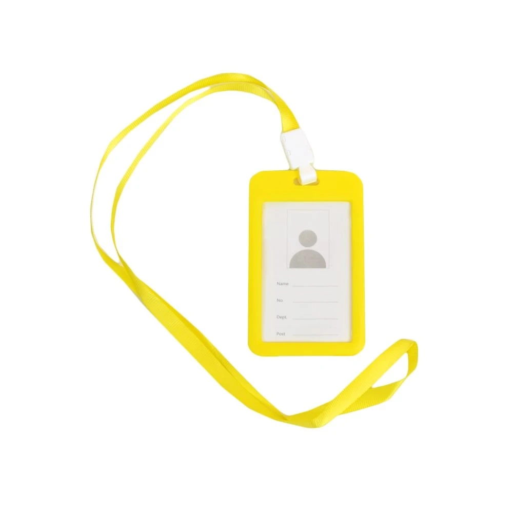 Бейдж на шнурку, вертикальний, колір жовтий, фото 1