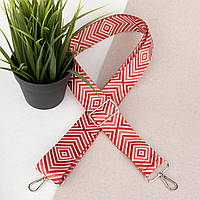 Ремінь для сумки текстильний 38 мм 9540 silver червоний