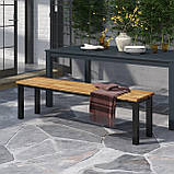 Вулична лавка №4 з ламелей дерева, фото 2