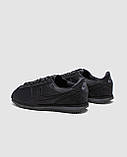 Чорні замшеві жіночі кросівки Nike Cortez Triple Black Демісезонні кеди Найк Кортез, фото 8