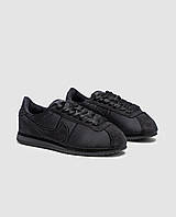 Чорні замшеві чоловічі кросівки Nike Cortez Triple Black Демісезонні кеди Найк Кортез