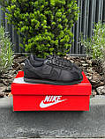 Чорні замшеві жіночі кросівки Nike Cortez Triple Black Демісезонні кеди Найк Кортез, фото 9