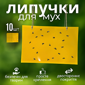 Ліпучка для мух, липучки від мух, клейова пастка для мух Hechpro (GLST10)