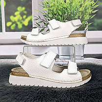 Босоніжки жіночі Inblu білі шкіряні на липучках 4942, фото 2