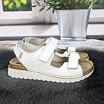 Босоніжки жіночі Inblu білі шкіряні на липучках 4942, фото 3