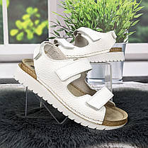 Босоніжки жіночі Inblu білі шкіряні на липучках 4942, фото 4