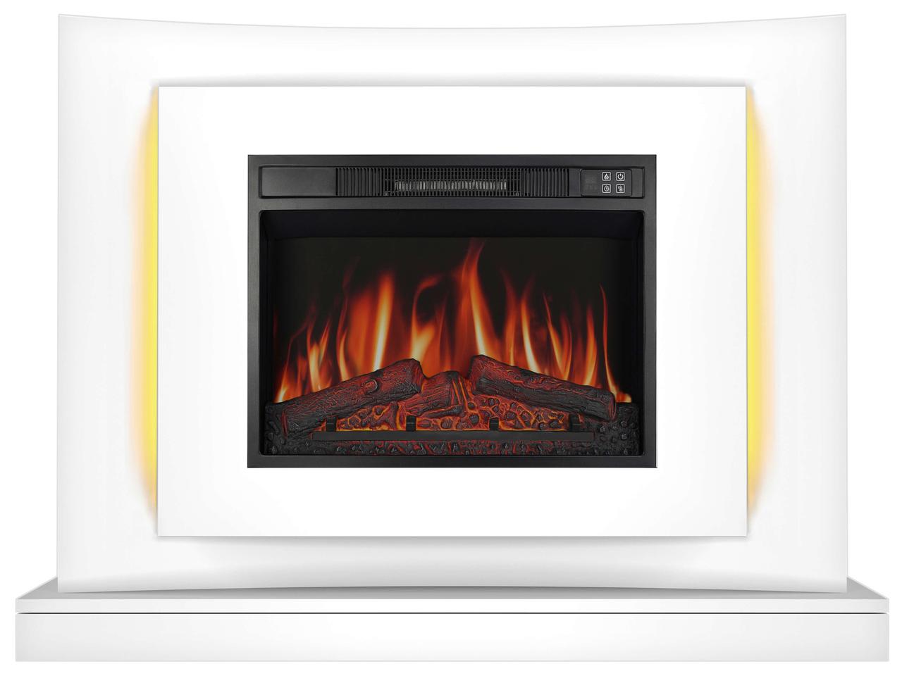 Камінокомплект ArtiFlame Lucca AF23S білий з LED підсвічуванням, обігрівом і звуком горіння вогню