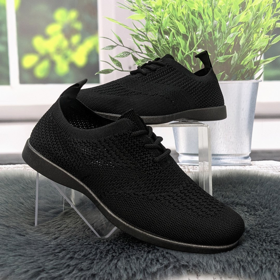 Мокасини жіночі на шнурках Gipanis чорні літні текстильні 4943