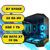 Ігровий комп'ютер AMD Ryzen 7 9700X  + 32Gb DDR5 + SSD 1 Tb + RX 9070 XT 16Gb