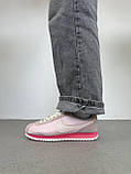 Рожеві шкіряні жіночі кросівкиNike Cortez Light Soft Pink Coral Демісезонні кеди Найк Кортез, фото 8