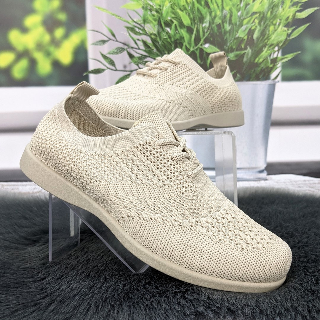 Мокасини жіночі на шнурках Gipanis бежеві літні текстильні 4943, фото 1