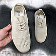 Мокасини жіночі на шнурках Gipanis бежеві літні текстильні 4943, фото 7